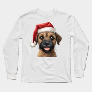 border terrier christmas Long Sleeve T-Shirt